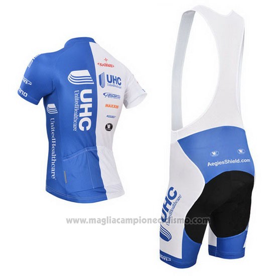 2014 Abbigliamento Ciclismo UHC Bianco e Celeste Manica Corta e Salopette